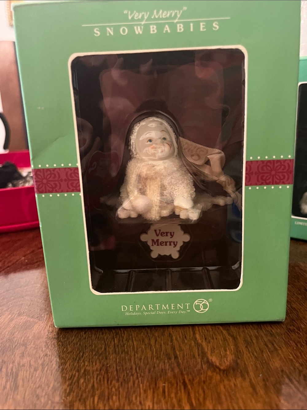 Department 56 Cream Snowbabies 'Very Merry' Figurine Ornament